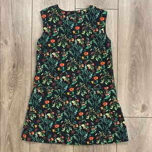 Oscar De La Renta Floral Brushed Mini whale Corduroy Girls Swing Holiday Dress 6